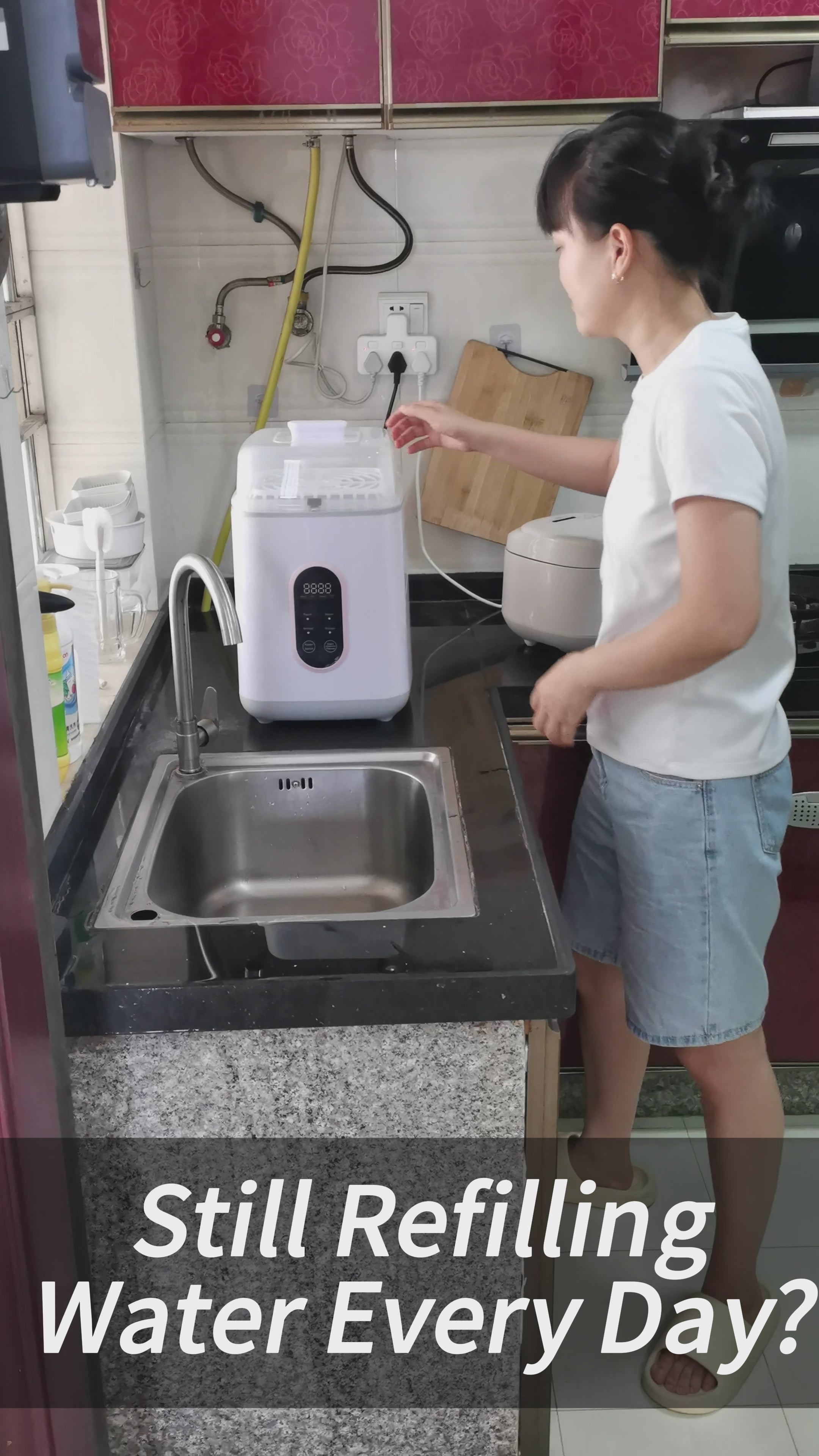 The World First Automatic Baby Bottle Washer with Water Supply